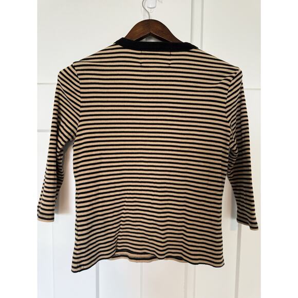 Vintage Lauren Ralph Lauren Women's Henley Top Petite Large 3/4 Sleeve Y2K Vibes - Picture 5 of 10